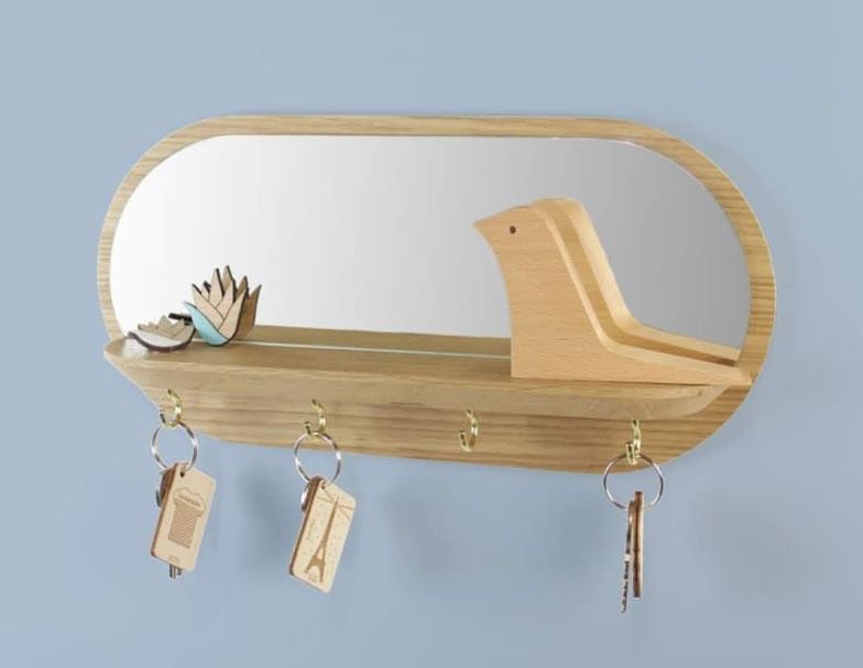 Petit miroir avec porte-clés