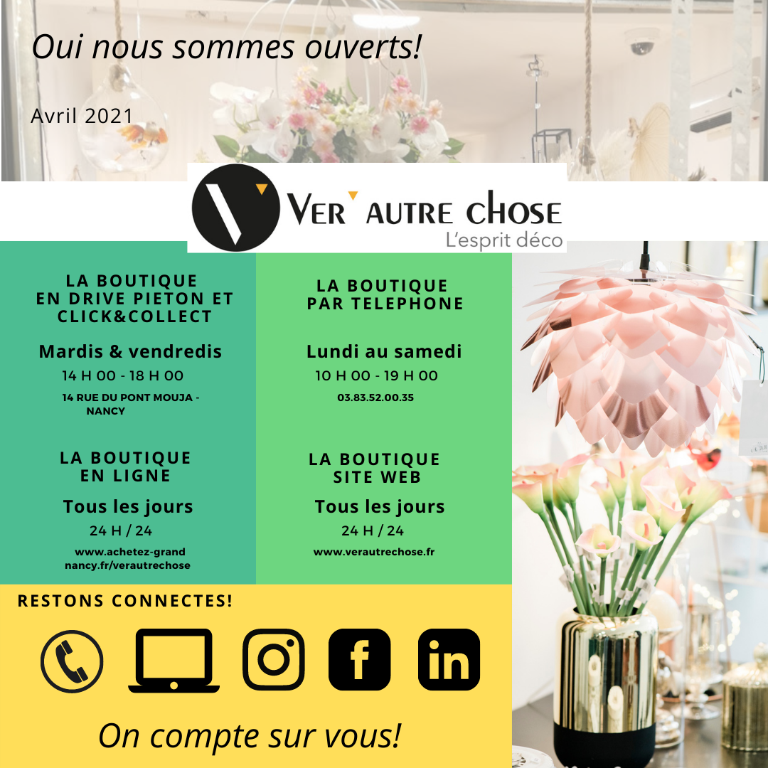 ouvert troisième confinement Fiche descriptive des horaires de la boutique