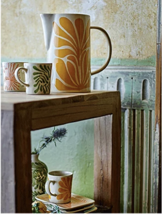 vaiselle bloomingville orange et verte